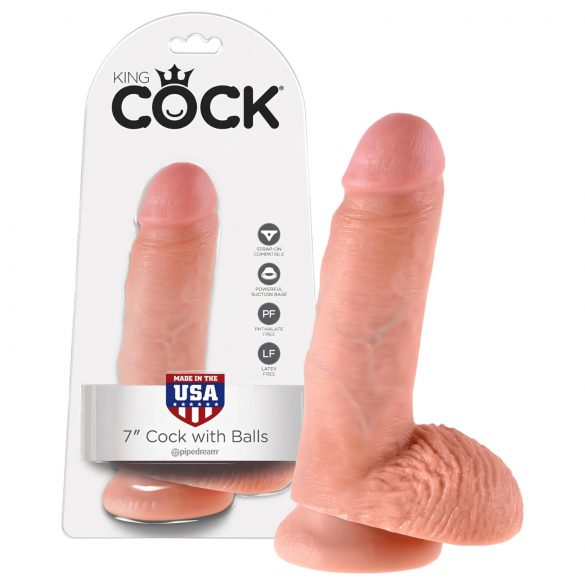 King Cock 7 kiveä dildoa (18 cm) - luonnollinen