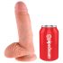 King Cock dildo s varlaty (18 cm) - přírodní barva