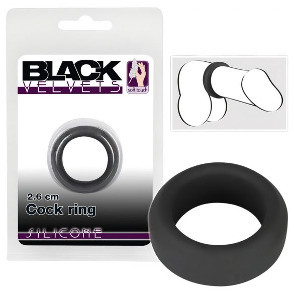 You2Toys Black Velvet Cock Ring - krúžok na penis (2,6cm) čierny