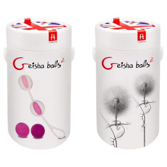 Geisha Balls 2 - variabilní sada venušiných kuliček (růžovo-bílá)