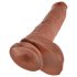 King Cock 10 velké dildo s varlaty (25 cm) - hnědé