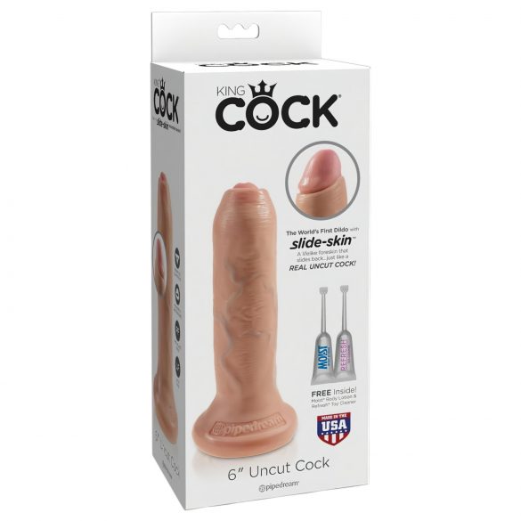 King Cock 6 - Todentuntuinen dildo (15 cm) - luonnollinen