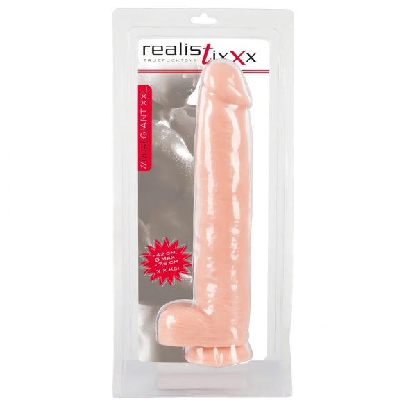 realistixxx Giant 3XL - realistické dildo (42cm) - přírodní