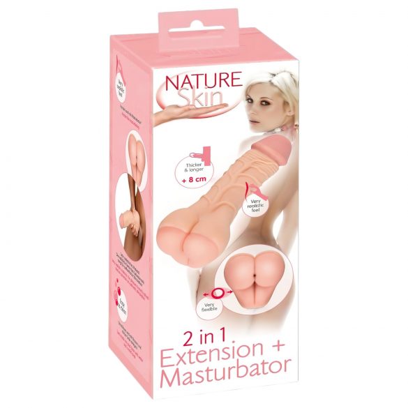 Nature Skin - 2-in-1 tekopakarat ja penisholkki (luonnollinen)