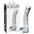 Icicles No. 61 - Rohkea lasidildo kiveksillä (läpinäkyvä)