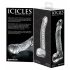 Icicles No. 61 - Rohkea lasidildo kiveksillä (läpinäkyvä)