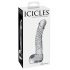 Icicles No. 61 - varlatový, penisový skleněný dildo (průhledný)