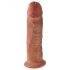 King Cock 10 - velký přísavkový dildo (25 cm) - tmavý přírodní