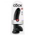 King Cock 9 - velký přísavkový dildo s varlaty (23 cm) - černý