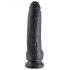 King Cock 9 - velký přísavkový dildo s varlaty (23 cm) - černý