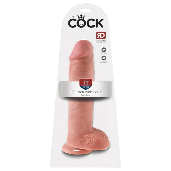 King Cock 11 - imukuppis, kivekäs dildo (28 cm) - luonnollinen