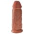 King Cock 9 Chubby - imukupilla, dildo (23 cm) - tumma luonnollinen