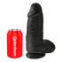 King Cock 9 - Imukupilla Herkku-Dildo (23 cm) - Musta