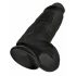 King Cock 9 - Imukupilla Herkku-Dildo (23 cm) - Musta