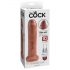 King Cock 7 - aidon tuntuinen dildo (18cm) - tumma luonnonväri