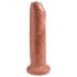 King Cock 7 - aidon tuntuinen dildo (18cm) - tumma luonnonväri