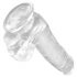 King Cock Clear 6 - Imukupilla varustettu pieni dildo (15 cm)