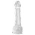 King Cock Clear 7 - připínací, testikulární dildo (18 cm)