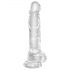 King Cock Clear 8 - připínací, testikulární dildo (20 cm)