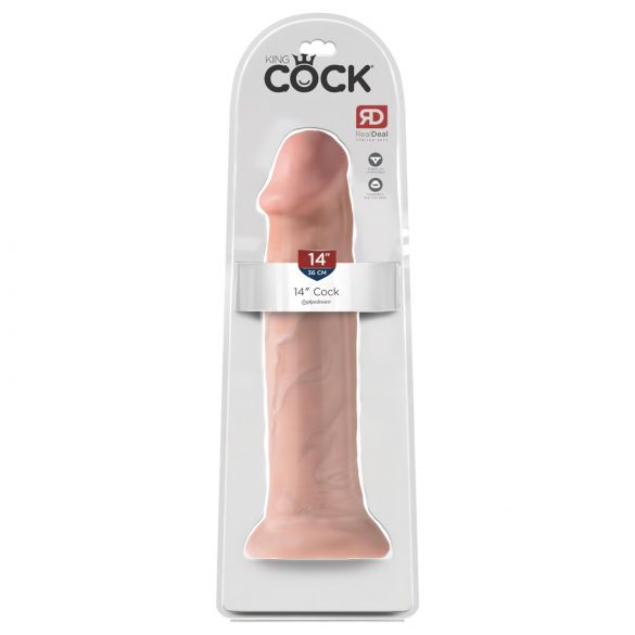 King Cock 14 - Imukupilla varustettu jättidildo (36cm) - luonnollinen