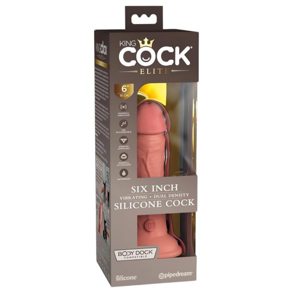 King Cock Elite 6 - Aidon tuntuinen imukuppivibra (15cm) - Luonnollinen