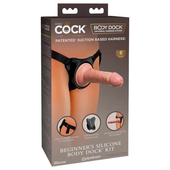 King Cock Elite - Aloittelevalle kiinnitettävä dildo (luonnollinen)