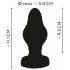 ANOS - superměkký, vroubkovaný anální dildo - 5cm (černé)