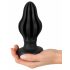 ANOS - superměkký, vroubkovaný anální dildo - 7cm (černé)