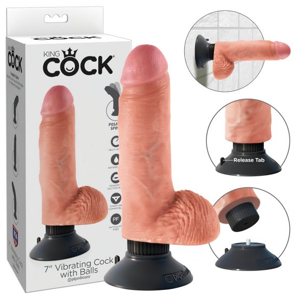 King Cock 7 imukuppivibraattori (18 cm) - luonnollinen