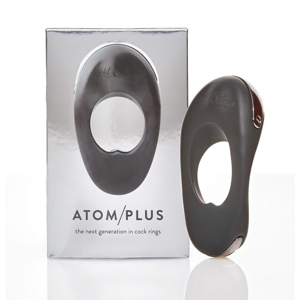 Hot Octopuss Atom plus - nabíjecí kroužek na penis se dvěma motorky (černý)