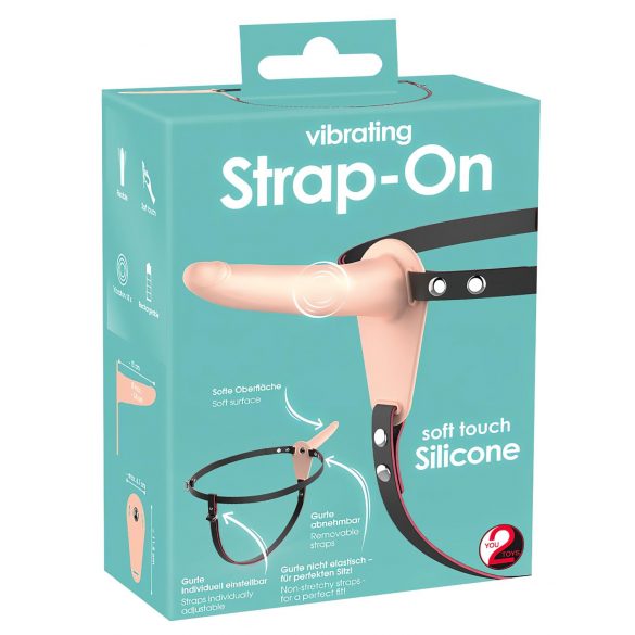 You2Toys - Ladattava Strap-On-vibraattori (luonnollinen)