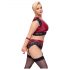 Cottelli Bondage Plus Size - Lace Bra Set (Red-Black) 