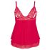 Cottelli Plus-koko - Pitsinen Babydoll (punainen) - XL