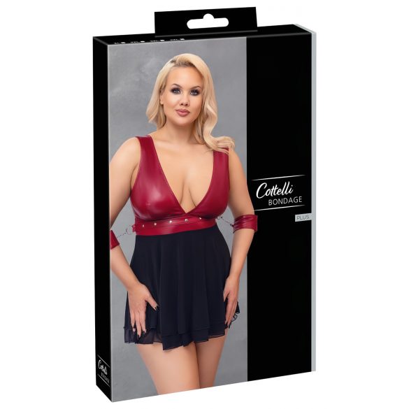 Cottelli Bondage Plus Size - babydoll (punainen-musta)