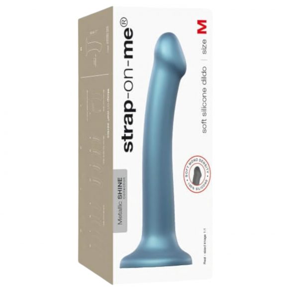 Strap-on-me Metallinhohto M - ihoystävällinen dildo (metallinsininen)