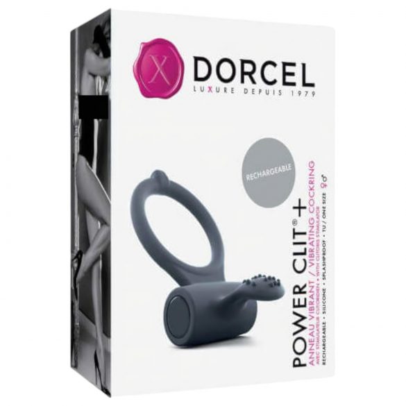 Dorcel Power Clit Plus - ladattava vibraattori penisrengas (musta)