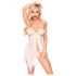 Penthouse Sweet Beast - ruusunen babydoll-setti (valkoinen)