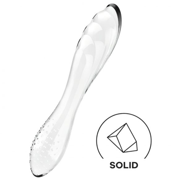 Satisfyer Dazzling Crystal 1 - Kaksipuolinen lasidildo (läpinäkyvä)