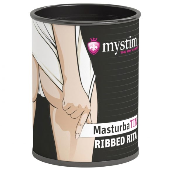 Mystim MasturbaTIN Ribbed Rita - urhea värinävartija (valkoinen)