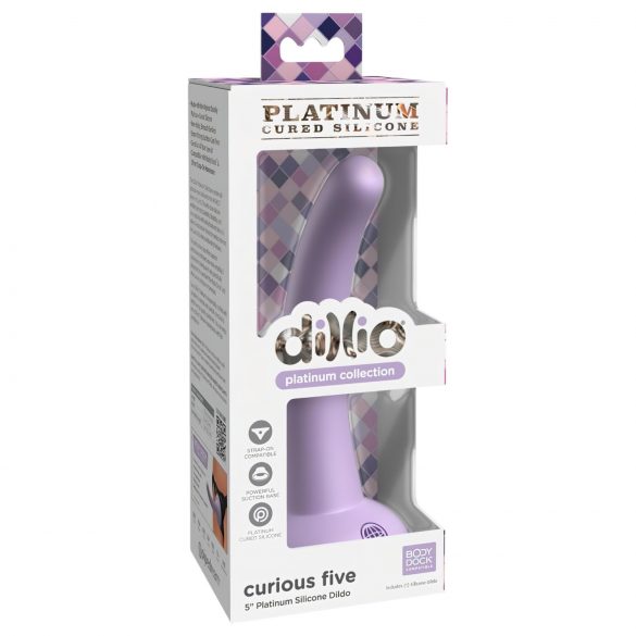 Dillio Curious Five - violetti silikonidildo (15 cm) imukupilla