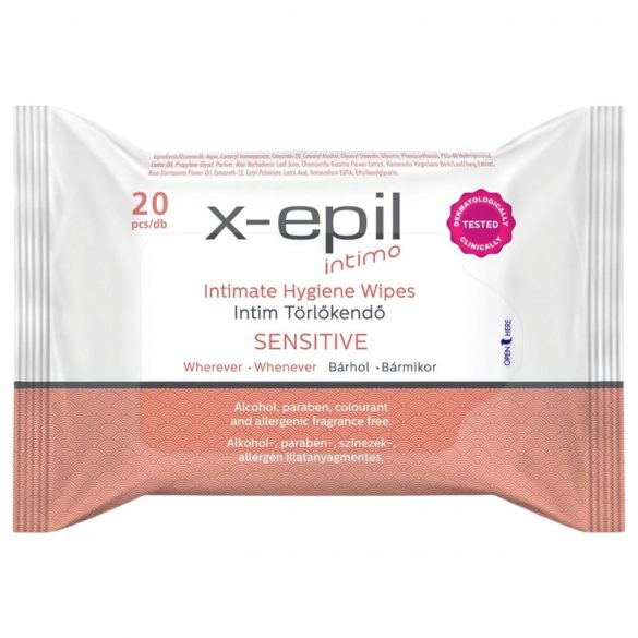 X-Epil Intimo Sensitive - Intiimipyyhkeet (20 kpl)