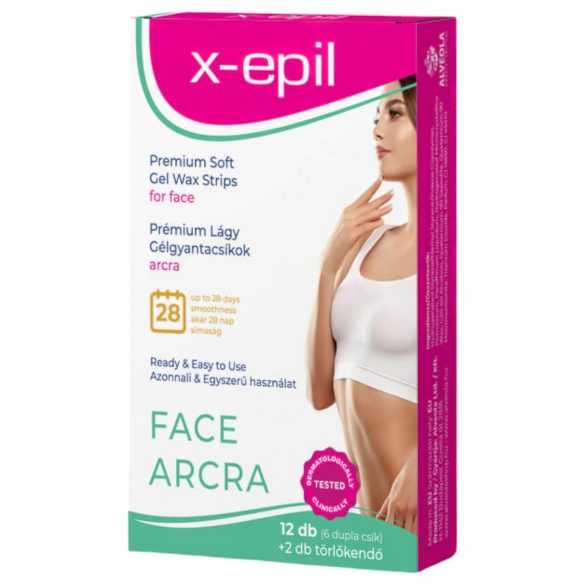 X-Epil premium geelivahanauhat (12 kpl) kasvoille