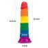 Lovetoy Prider - aidon tuntuinen dildo - 19cm (sateenkaari)