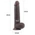 Lovetoy liukuva iho - kaksikerroksinen dildo - 23cm (ruskea)