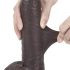 Lovetoy liukuva iho - kaksikerroksinen dildo - 23cm (ruskea)