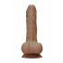 RealRock Dong 7 - aidon tuntuinen, kivinen dildo (17cm) - tumma luonnollinen