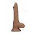 RealRock Dong 8 - aidon tuntuinen dildo (20 cm) - tumma luonnollinen