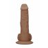 RealRock Dong 8 - realistické dildo s varlaty (20 cm) - tmavě přírodní