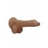 RealRock Dong 8 - realistické dildo s varlaty (20 cm) - tmavě přírodní