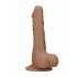 RealRock Dong 8 - aidon tuntuinen dildo (20 cm) - tumma luonnollinen